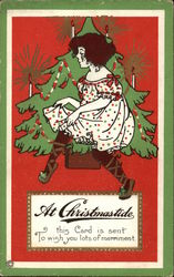 At Christmastide this Card is Sent Children Postcard Postcard