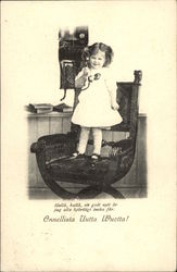 Girl on Telephone Girls Postcard Postcard