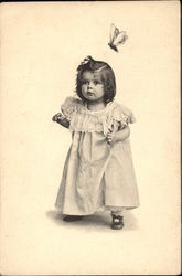 Girl Toddler with Butterfly Postcard