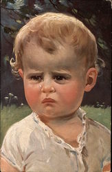 Portrait of Young Boy Crying Boys Postcard Postcard