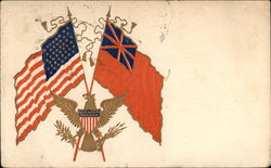 US & Australian Flags Postcard