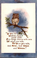 If You in Wisdom's Ways Would Walk Five Things Observer With Care Birds Postcard Postcard