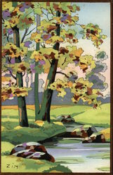 Trees Next to a Creek Postcard