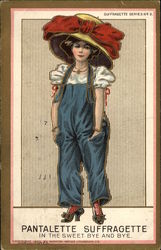 Pantalette Suffragette in the Sweet Bye and Bye Postcard