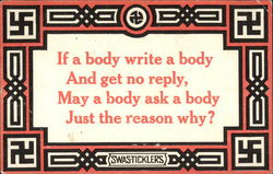 If a Body Write a Body And Get no Reply, May a Body Ask a Body Just the Reason Why? Phrases & Sayings Postcard Postcard