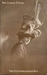 The Latest Style, The Stenographer's Hat Hats Postcard Postcard