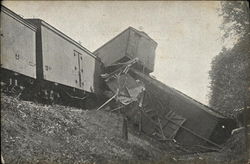 Freight Train Wreckage - September 15, 1907 Postcard