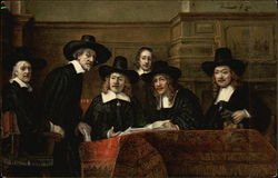 Rembrandt. The Syndics. Amsterdam Postcard