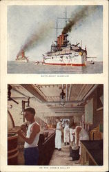 Battleship Missouri. In the cook's gallery Battleships Postcard Postcard