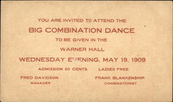 Big Combination Dance Advertising Postcard Postcard