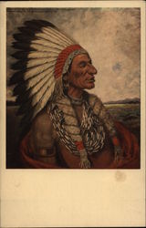 Tall Bull - Cheyenne Chieftain Native Americana Postcard Postcard