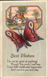 Best Wishes - Butterfly Greetings Postcard Postcard