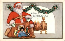 A Merry Christmas with Santa and Toys Postcard