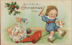 Lots of fun at Christmas Time Children Postcard Postcard