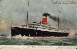 Allan Line Turbine Steamers Postcard Postcard