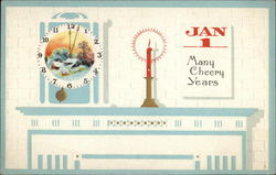 January 1 - Many Cheery Years New Year's Postcard Postcard