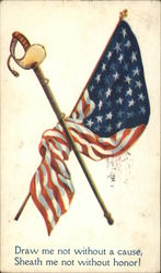 American Flag and Sword Postcard