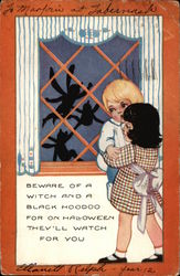 Halloween with Children and Shadows Postcard