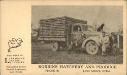 Robbins Hatchery and Produce, Linn Grove, Iowa Advertising Postcard Postcard