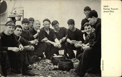 Peeling Potatoes Aboard Ship Navy Postcard Postcard