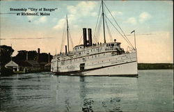 Steamship "City of Bangor" at Richmond, Maine Steamers Postcard Postcard