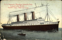 SS Imperator, Hamburg American Line Steamers Postcard Postcard