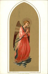 Angel in Coral Robes Praying Postcard