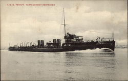 H.M.S. Teviot Torpedo Boat Destroyer Boats, Ships Postcard Postcard