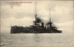 H.M.S. Invincible Armoured Cruiser Tonnage 17,250 Cruise Ships Postcard Postcard