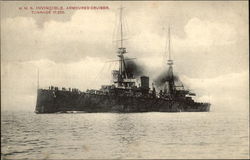 H.M.S. Invincible Armoured Cruiser Tonnage 17,250 Cruise Ships Postcard Postcard