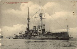 H.M.S. Agamemnon, Battleship, Tonnage 16,500 Boats, Ships Postcard Postcard