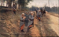 Rounding up German Prisoners of War at Verdun Military Postcard Postcard