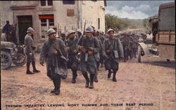 French Infantry Leaving Mort Homme for Their Rest Period Postcard