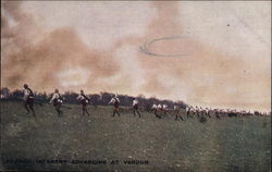 French Infantry Advancing at Verdun Postcard