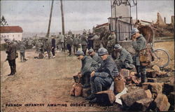 French Infantry Waiting Orders at Verdun Postcard