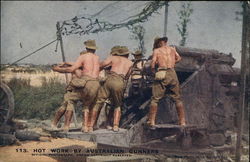 Hot Work by Australian Gunners Postcard