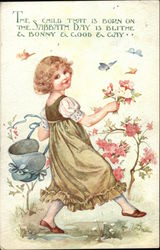 The Child That is Born on the Sabbath Day is Blithe & Bonny & Good & Gay Birthday Postcard Postcard