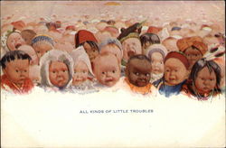 All Kinds of Little Troubles Babies Postcard Postcard