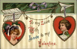 To My Love With Love to my Valentine Postcard