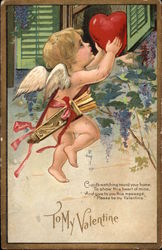 To My Valentine with Cupid Postcard Postcard