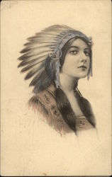 Indian Girl Wearing Headress Postcard