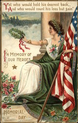 In Memory of Our Heroes on Memorial Day Postcard