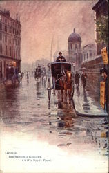 A Wet Day in Town Postcard