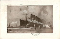 Cunard RMS Lusitania & Maupetania Postcard