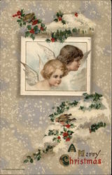 A Merry Christmas Angels Postcard Postcard