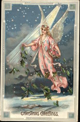 Christmas Greetings Angels Postcard Postcard