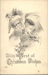 With Best of Christmas Wishes Santa Claus Postcard Postcard