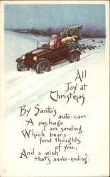 All Joy at Christmas with Santa in Car Postcard