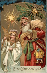 Best Christmas Wishes Angels Postcard Postcard