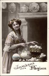 Joyeyses Paques Eggs Postcard Postcard